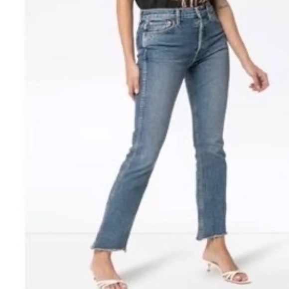 RE/DONE Double Needle Long Straight Jeans Mid 80’s Wash 25 - Picture 3 of 7